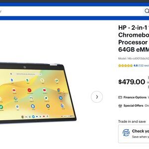 UNOPENED! HP 14”x360 FHD Touch Chromebook Laptop Intel N100 64GB Sky Blue